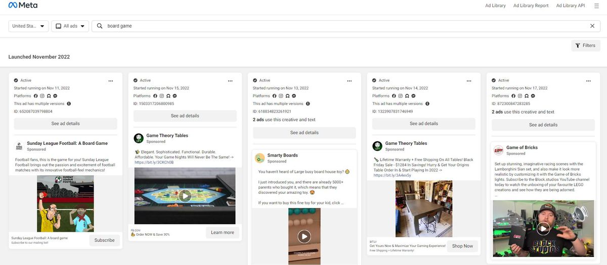 facebook ad library free