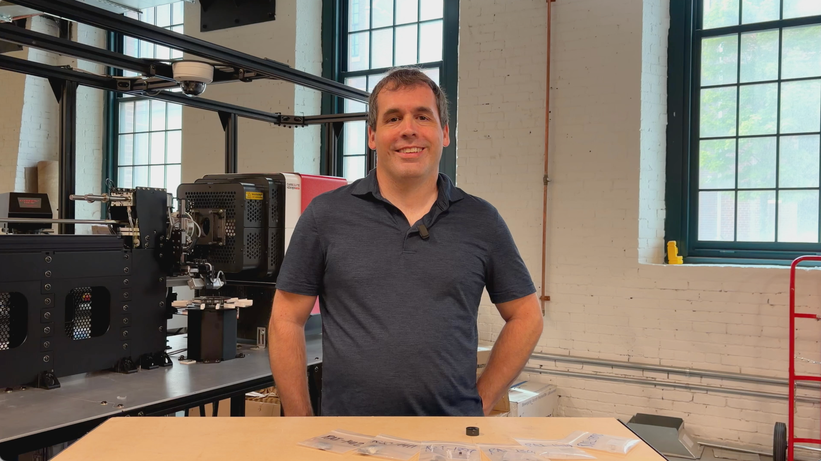 Michael Haverty with Radical's semiconductor materials.