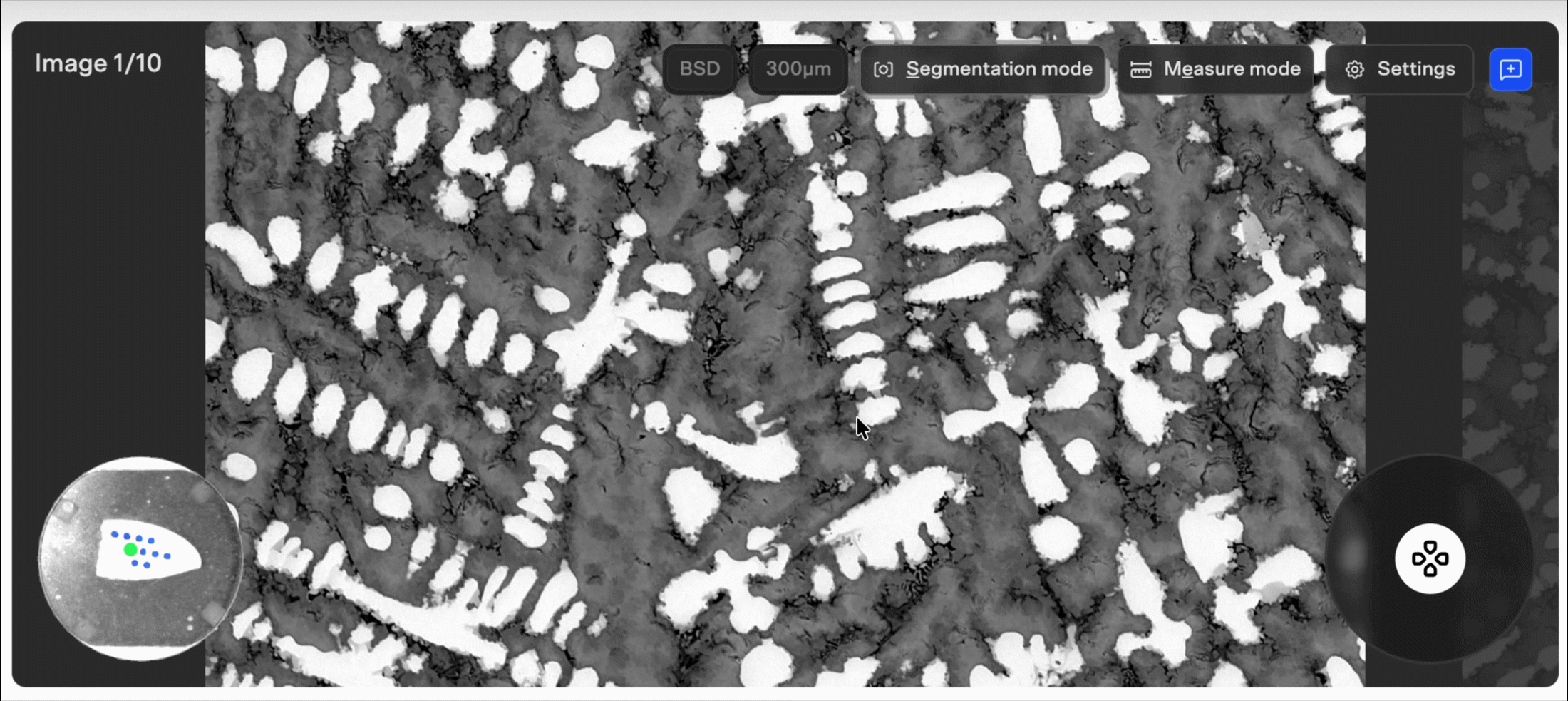 Automated SEM analysis takes seconds.
