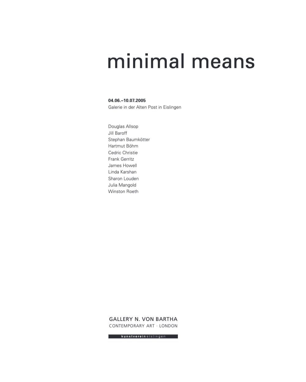 Minimal Means