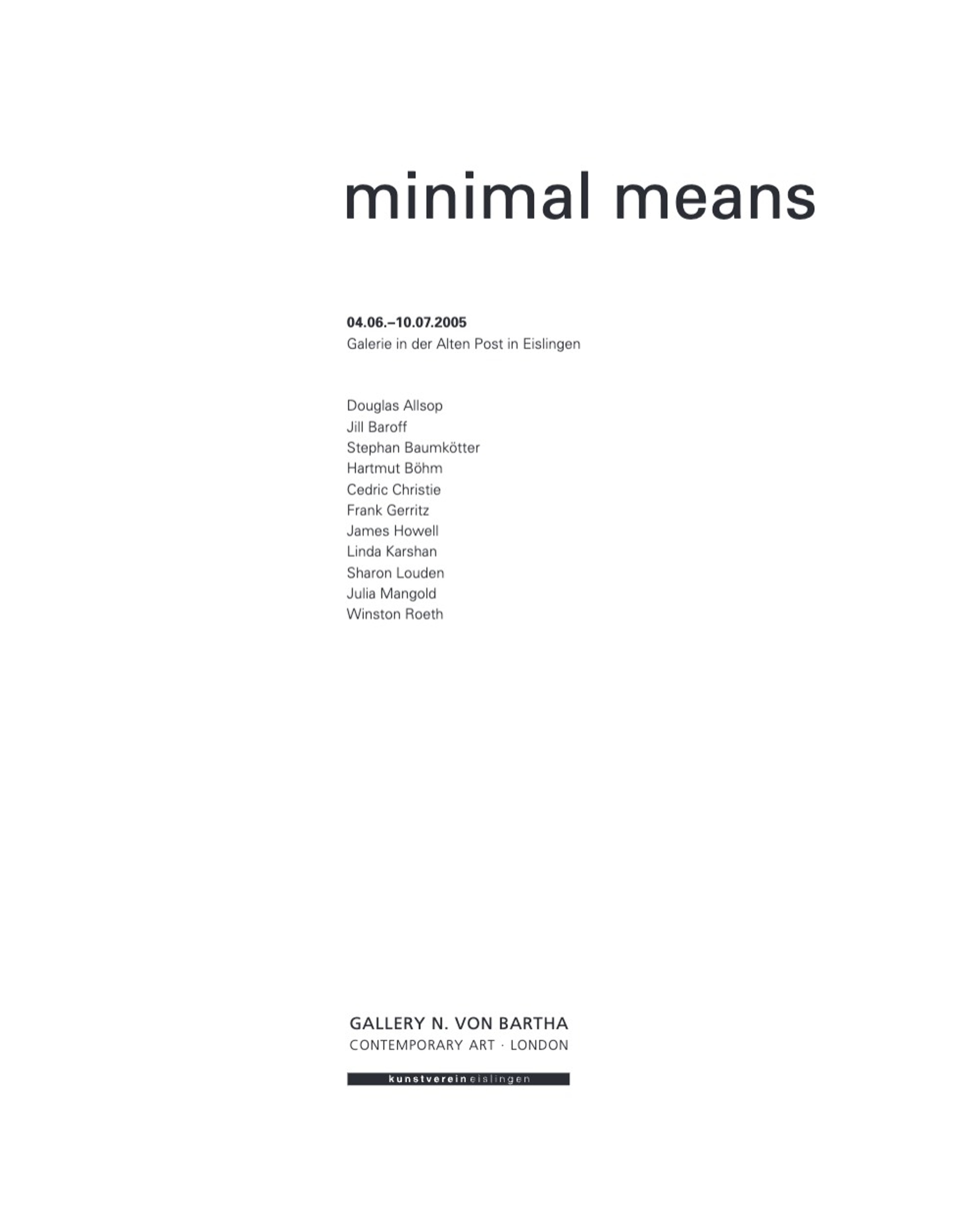 Minimal Means