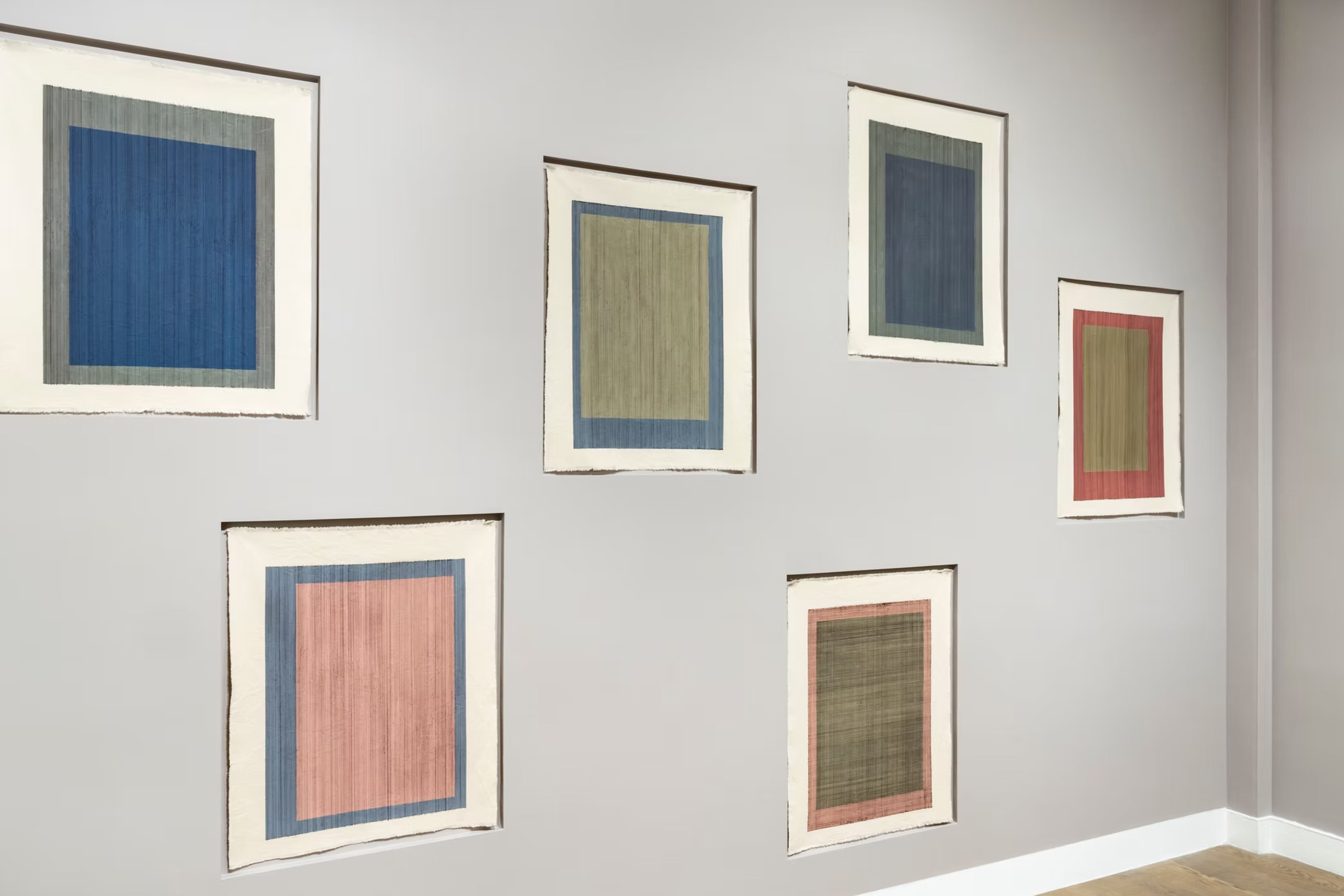 Defne Tesal, Door 1-6, 2025, Acrylic and pen on fabric, various dimensions. Installation view: I Don’t Know Where It Will Fall, 2026, Galerist, Istanbul. Photo: Zeynep Fırat.