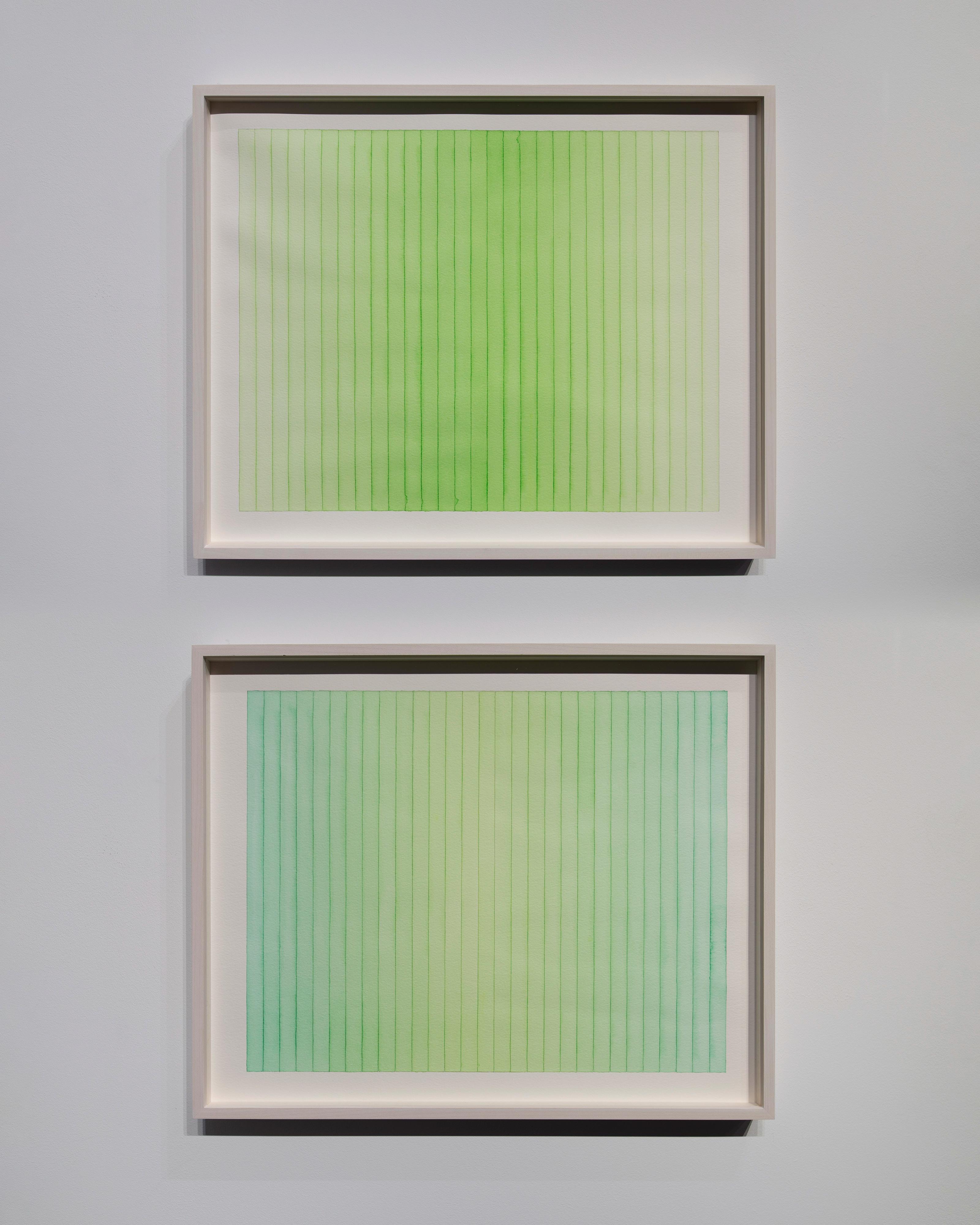 Diptych: Permanent green, Permanent green and Phthalo green