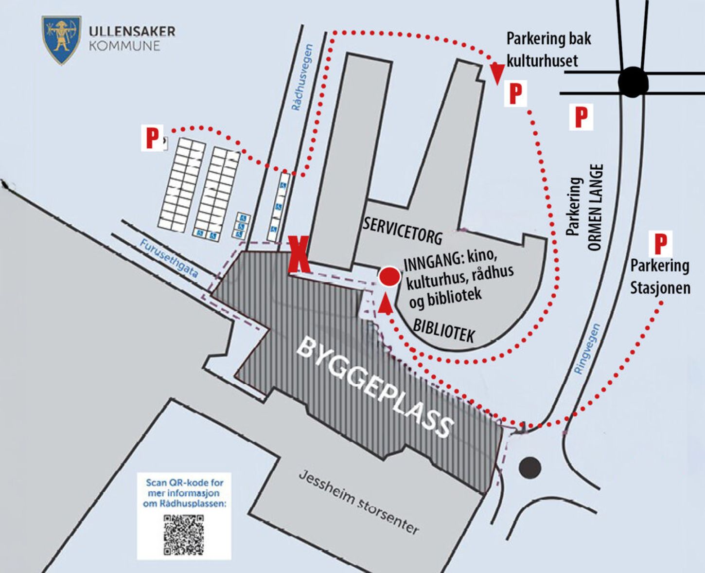 Byggearbeider på rådhusplassen