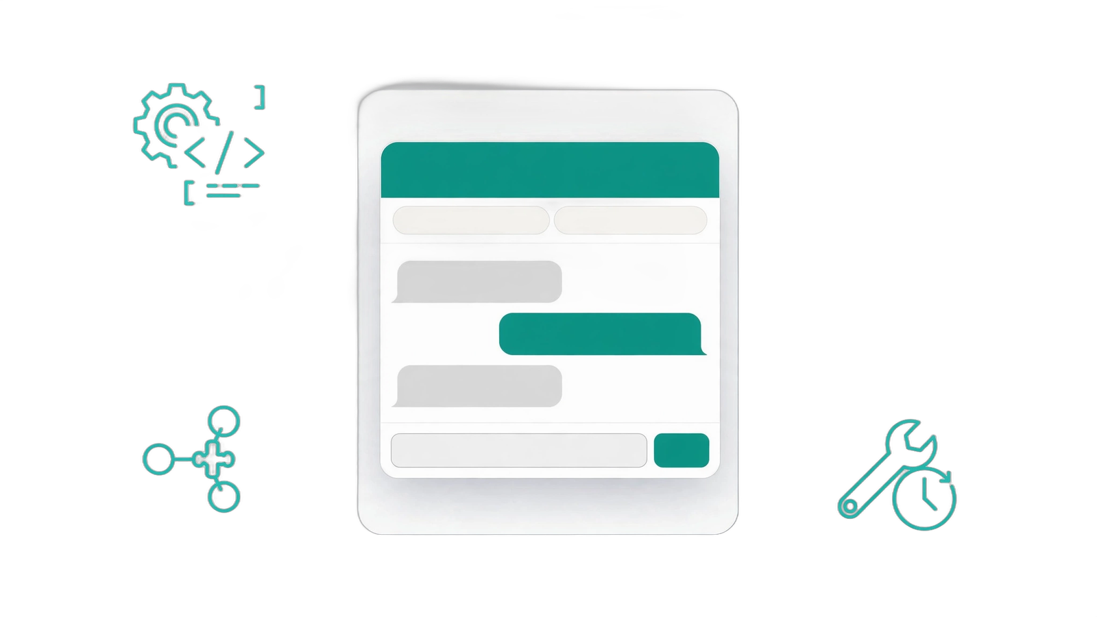 AI chatbot interface with a conversation panel and customer support tools