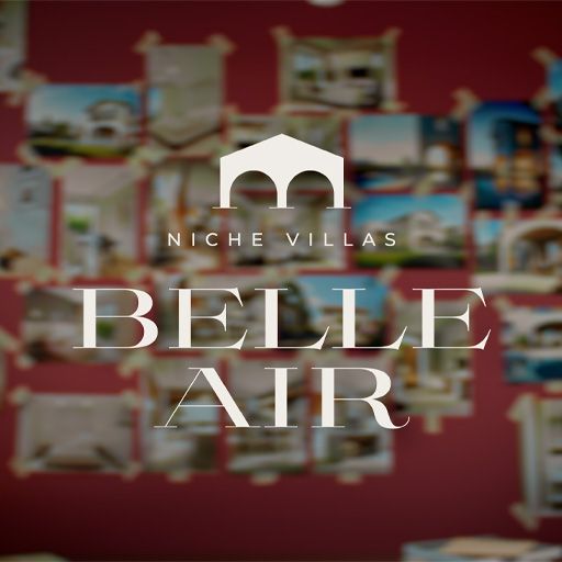 Aerial view of a Belle Air villa surrounded by pine trees in Souni