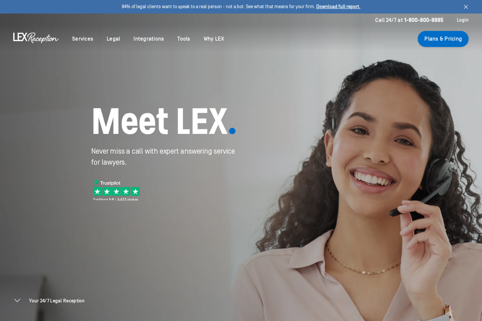 Screenshot of the LEX Reception website