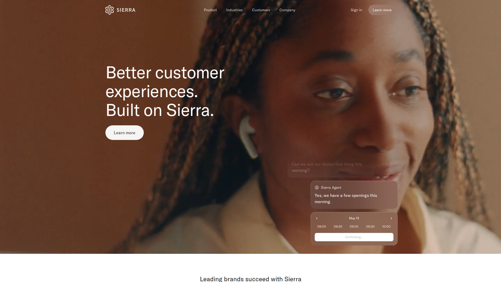 Screenshot of the Sierra website