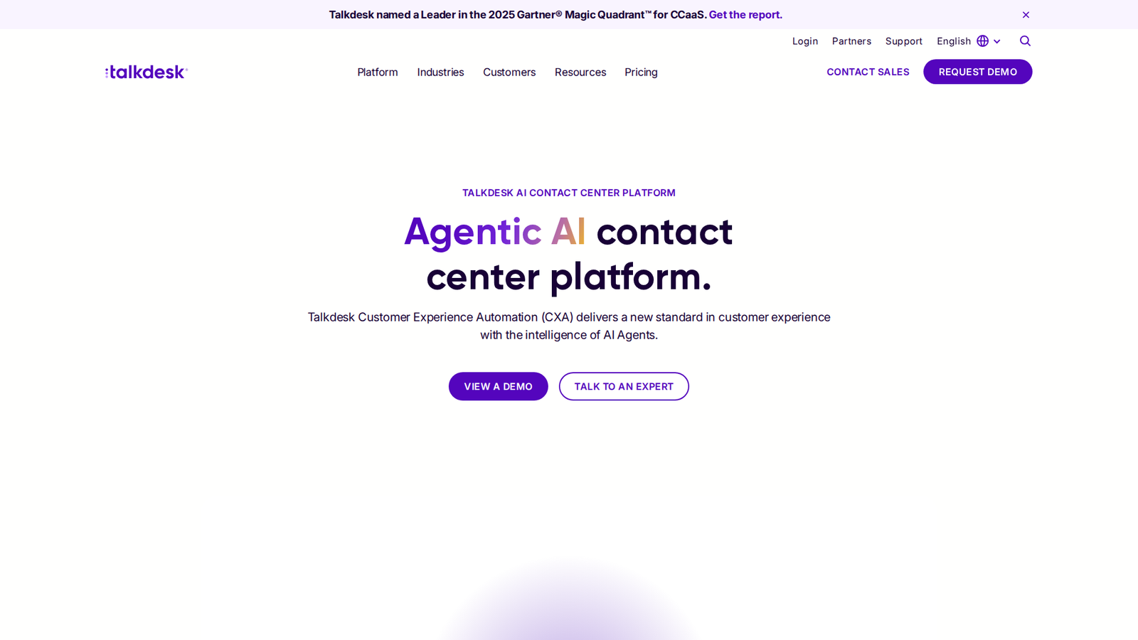 Talkdesk website screenshot