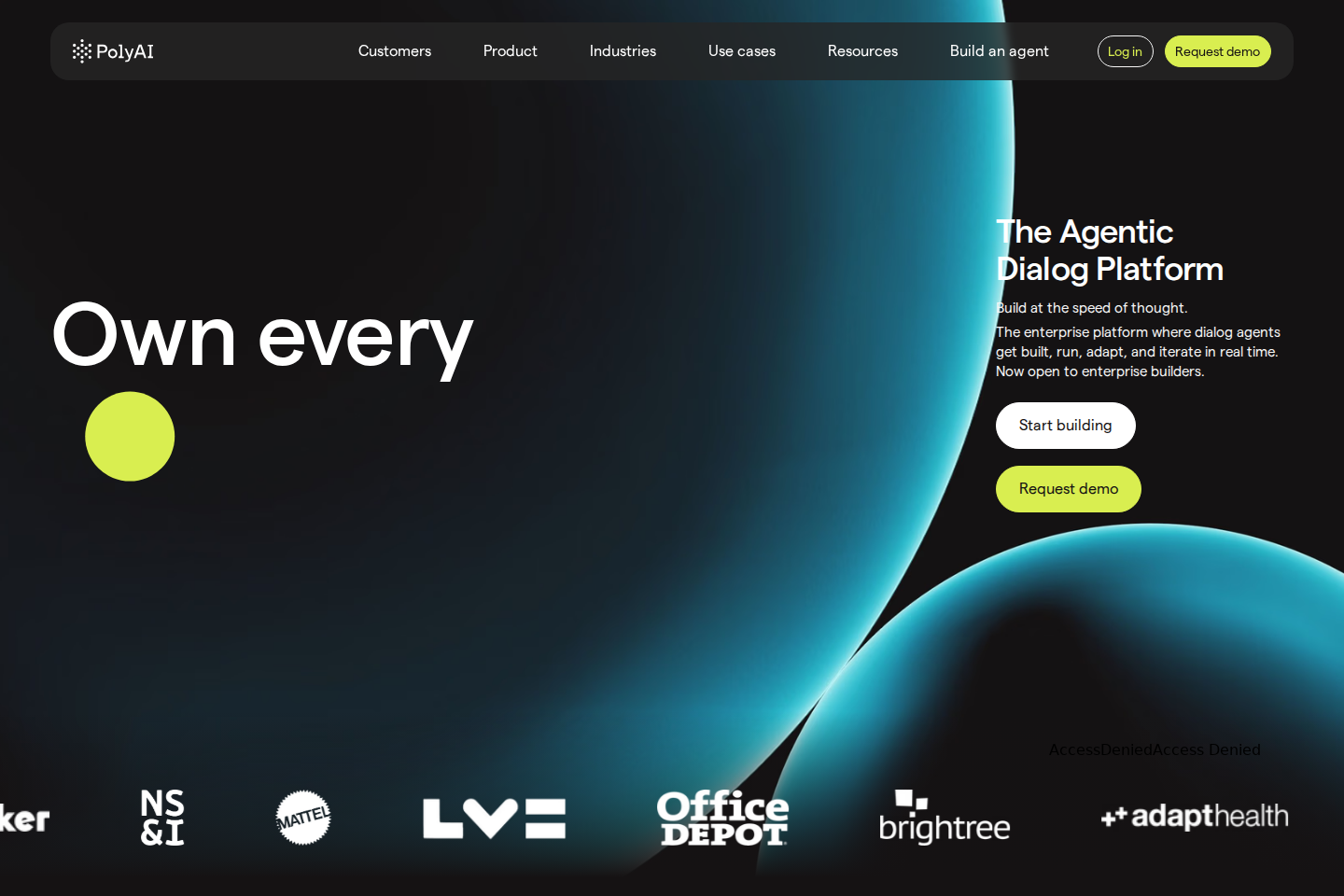 Screenshot of the PolyAI homepage