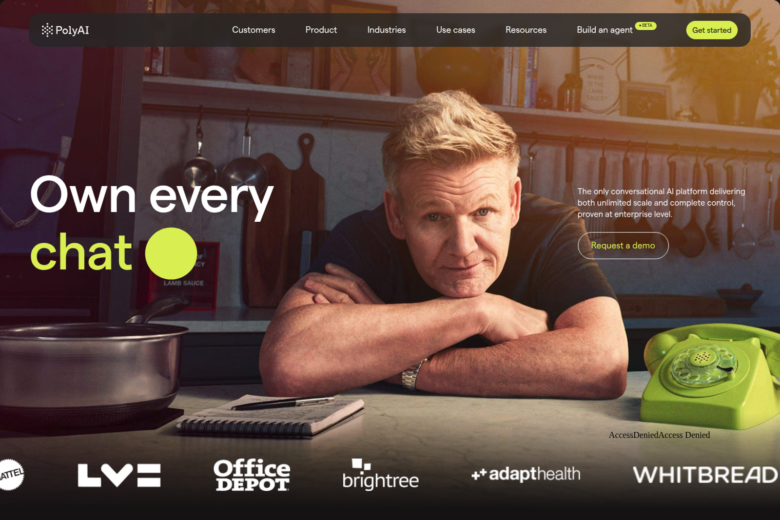 Screenshot of the PolyAI landing page