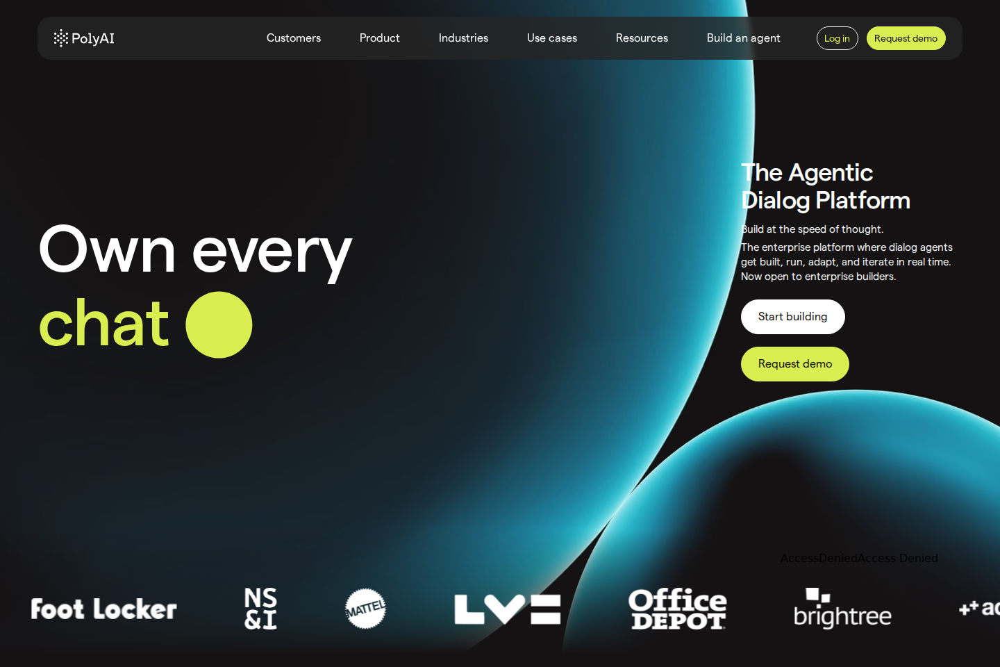 Screenshot of the PolyAI homepage