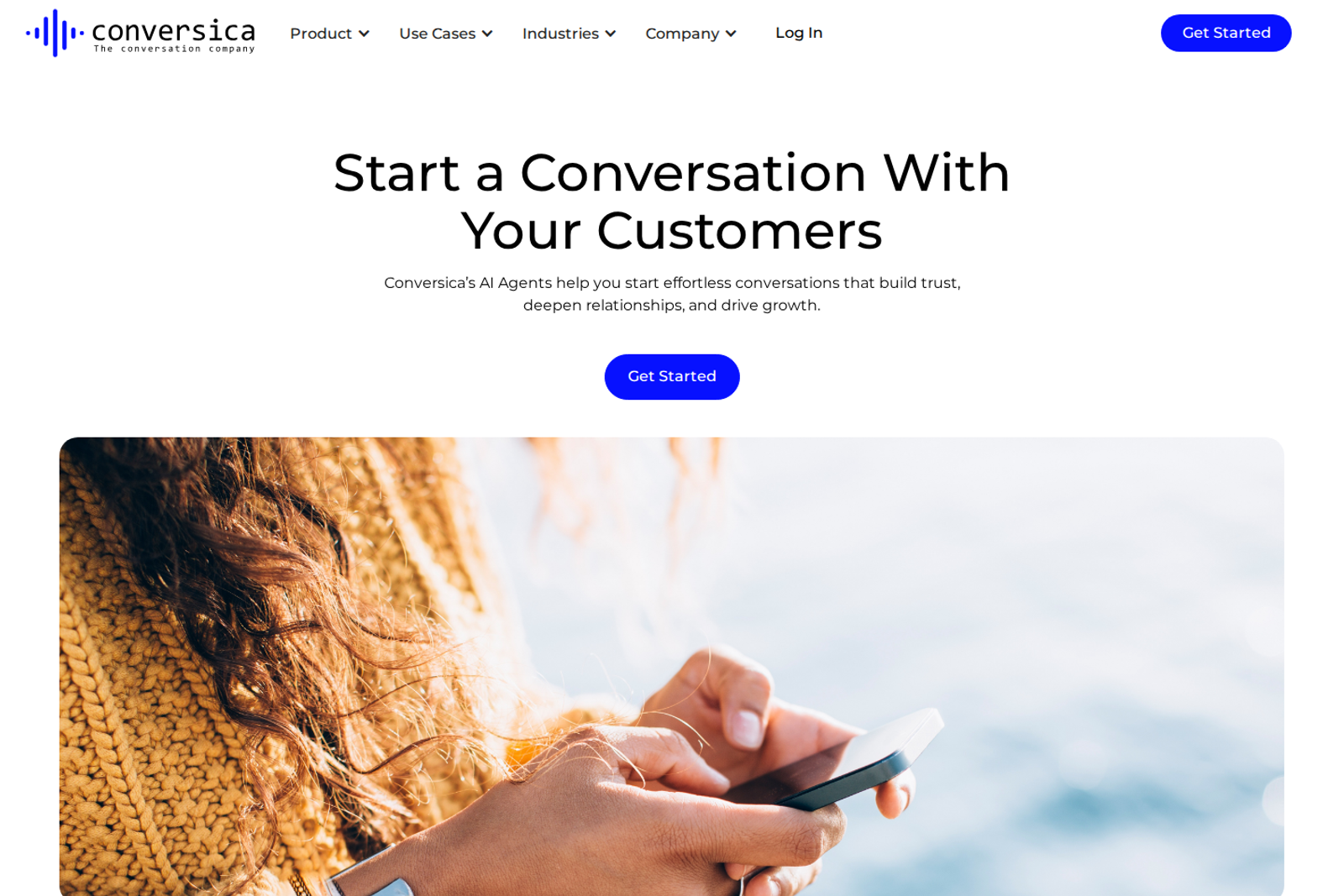 Screenshot of the Conversica landing page