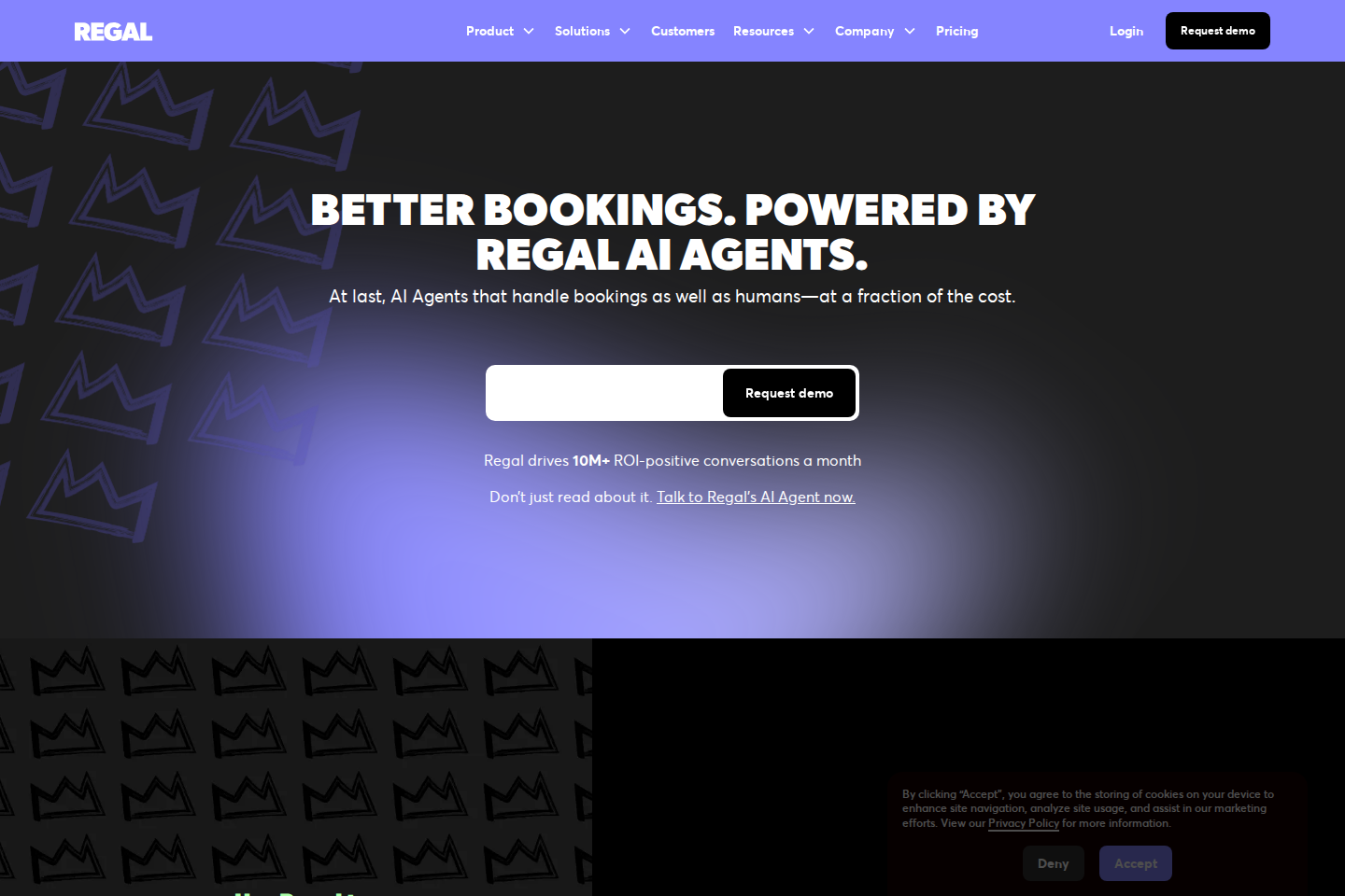 Screenshot of the Regal.ai homepage