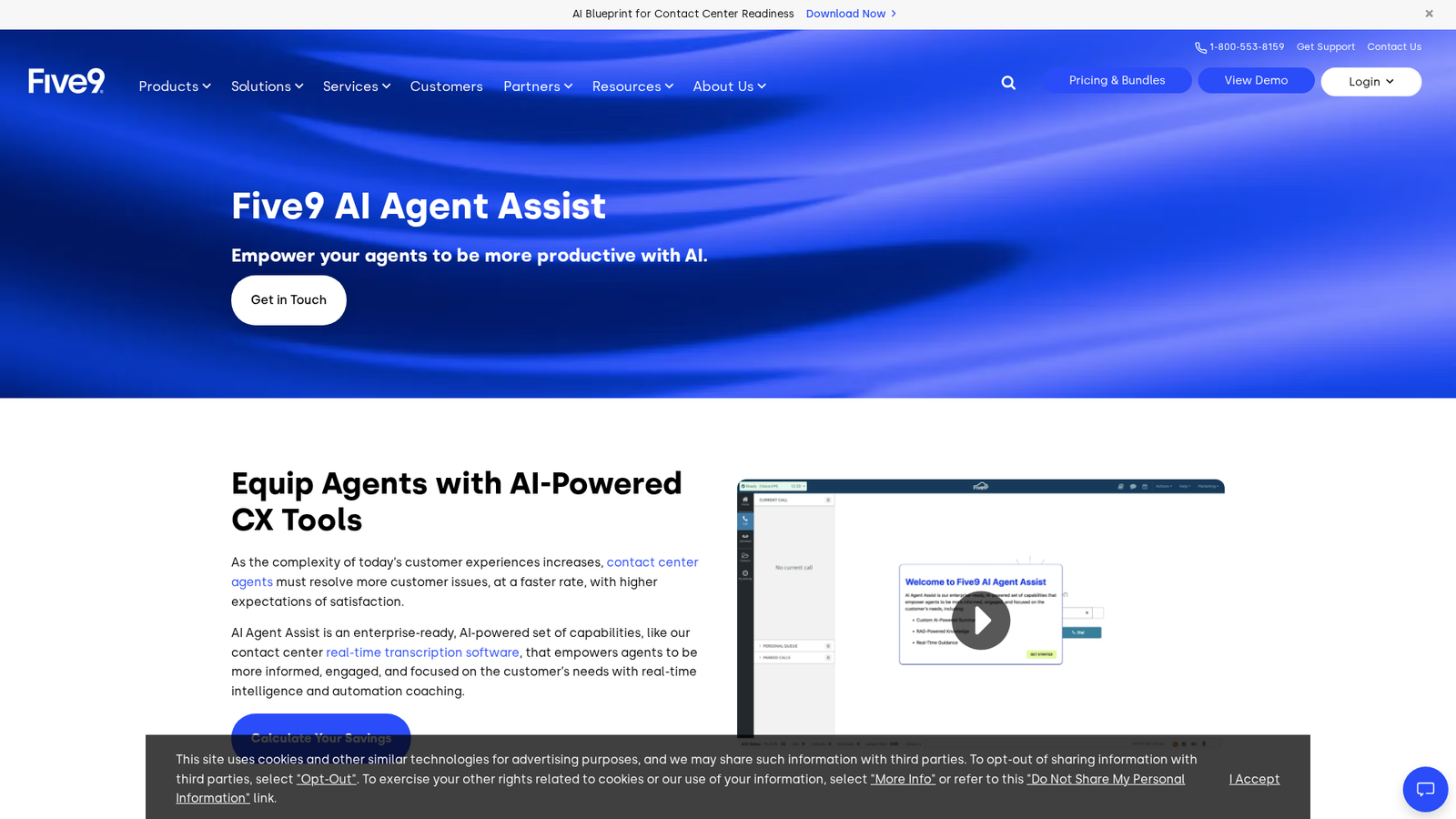 Five9 website screenshot