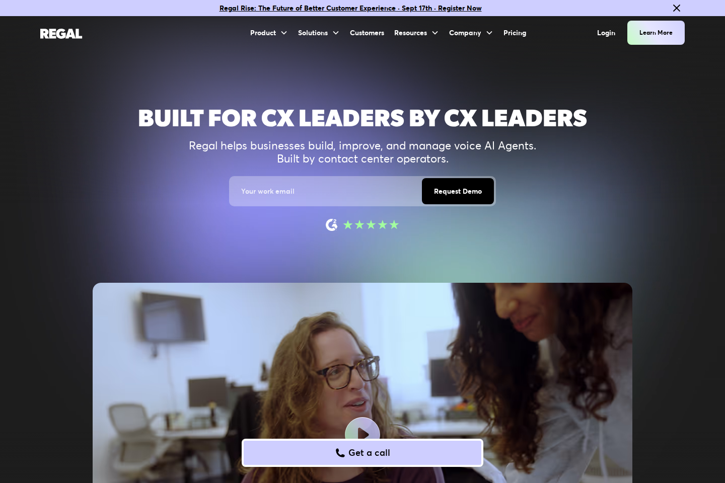 Screenshot of the Regal.ai landing page