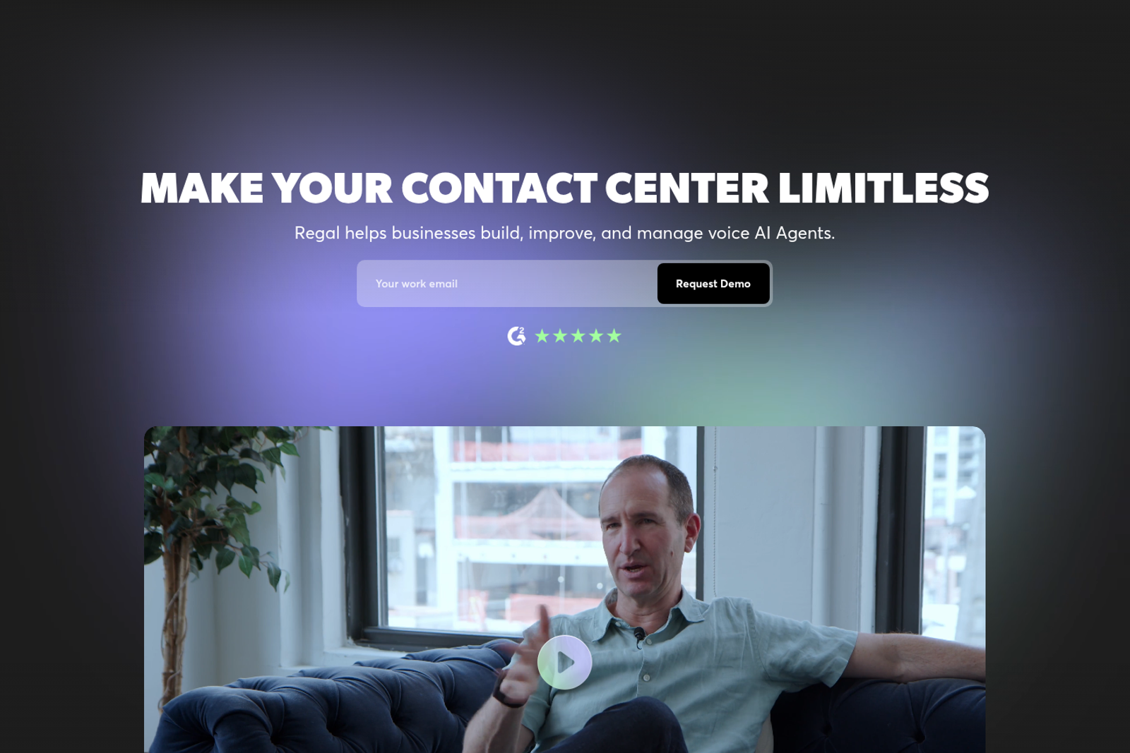 Screenshot of the Regal landing page