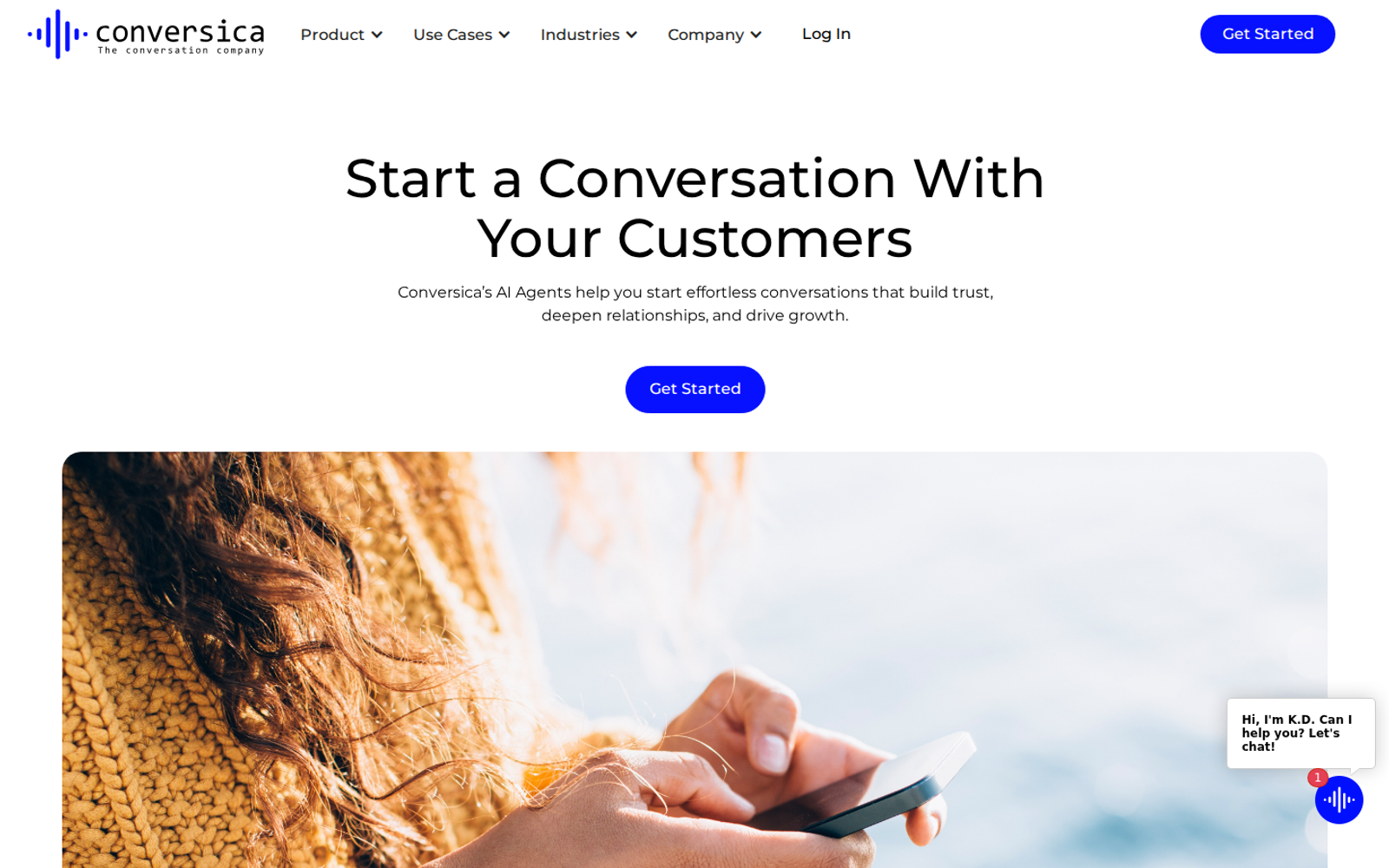 Screenshot of Conversica homepage