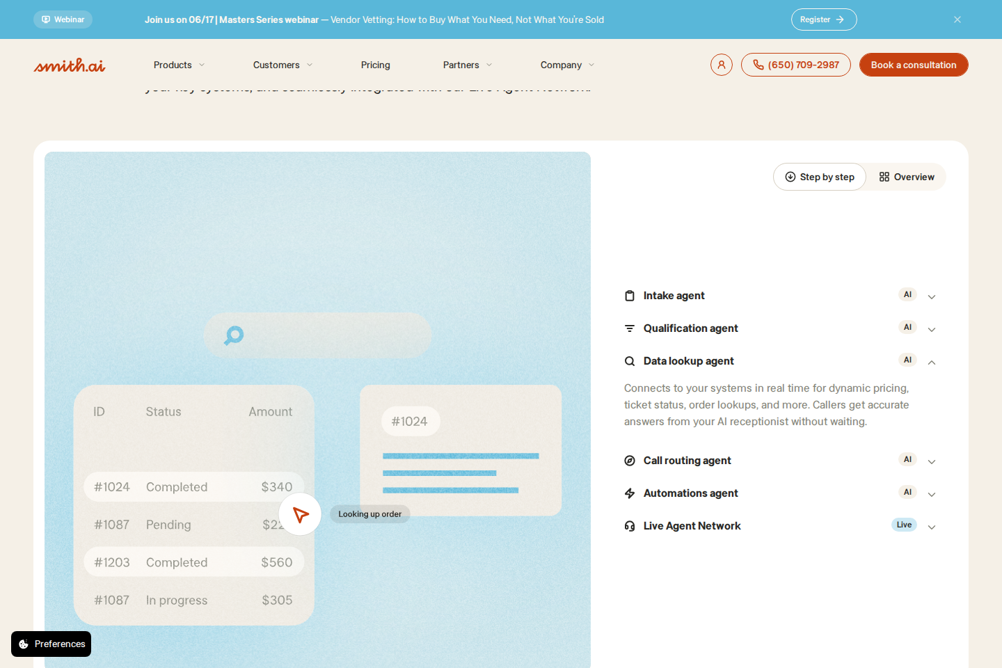 Screenshot of the Smith.ai website