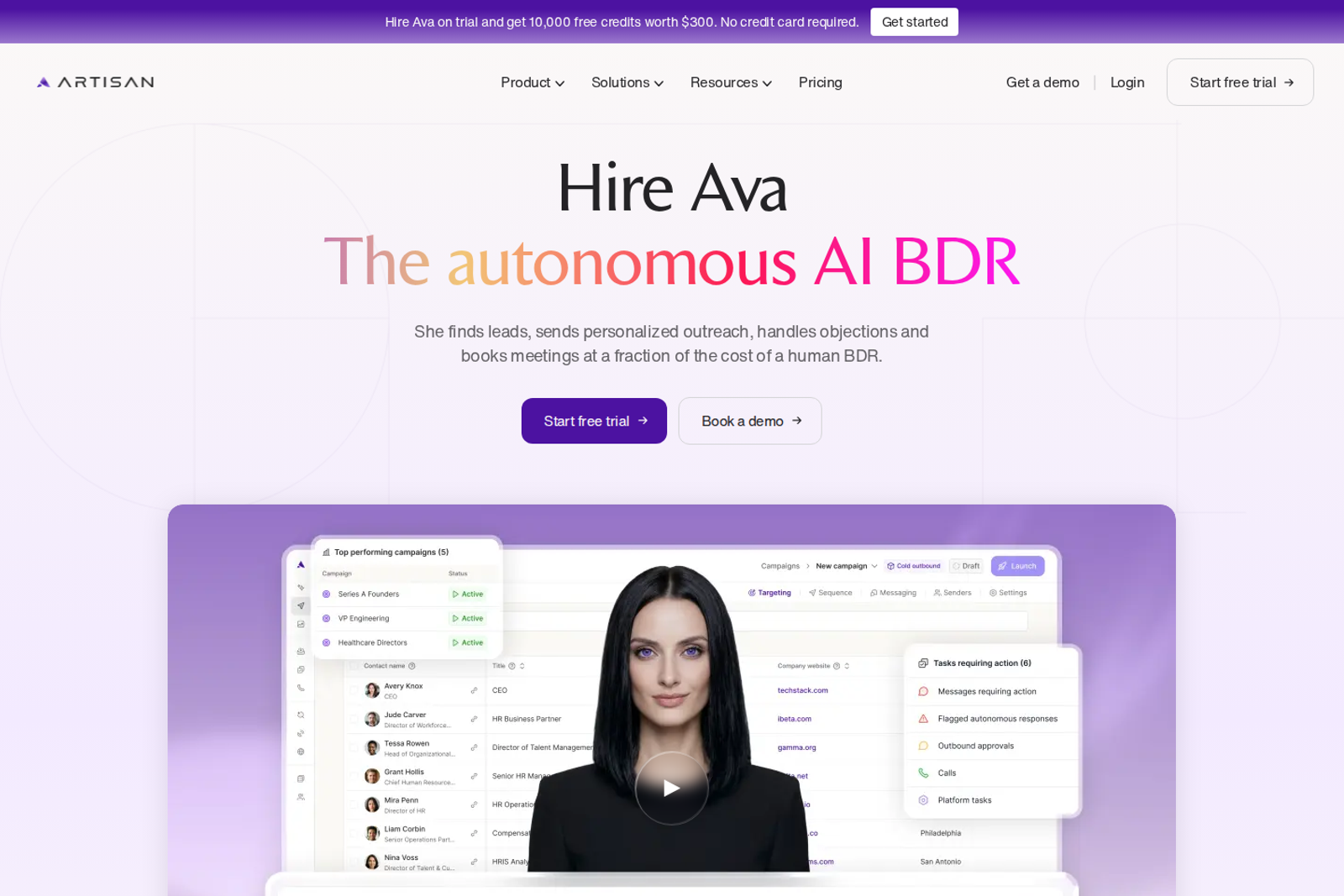Screenshot of the 4. Artisan website