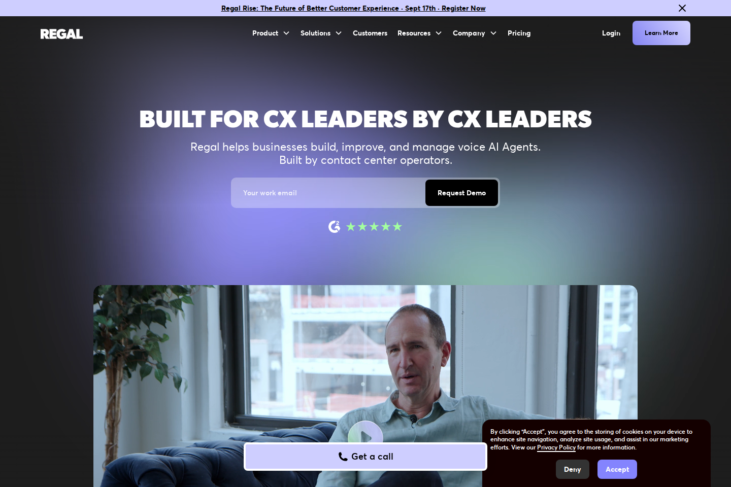 Screenshot of the Regal.ai landing page