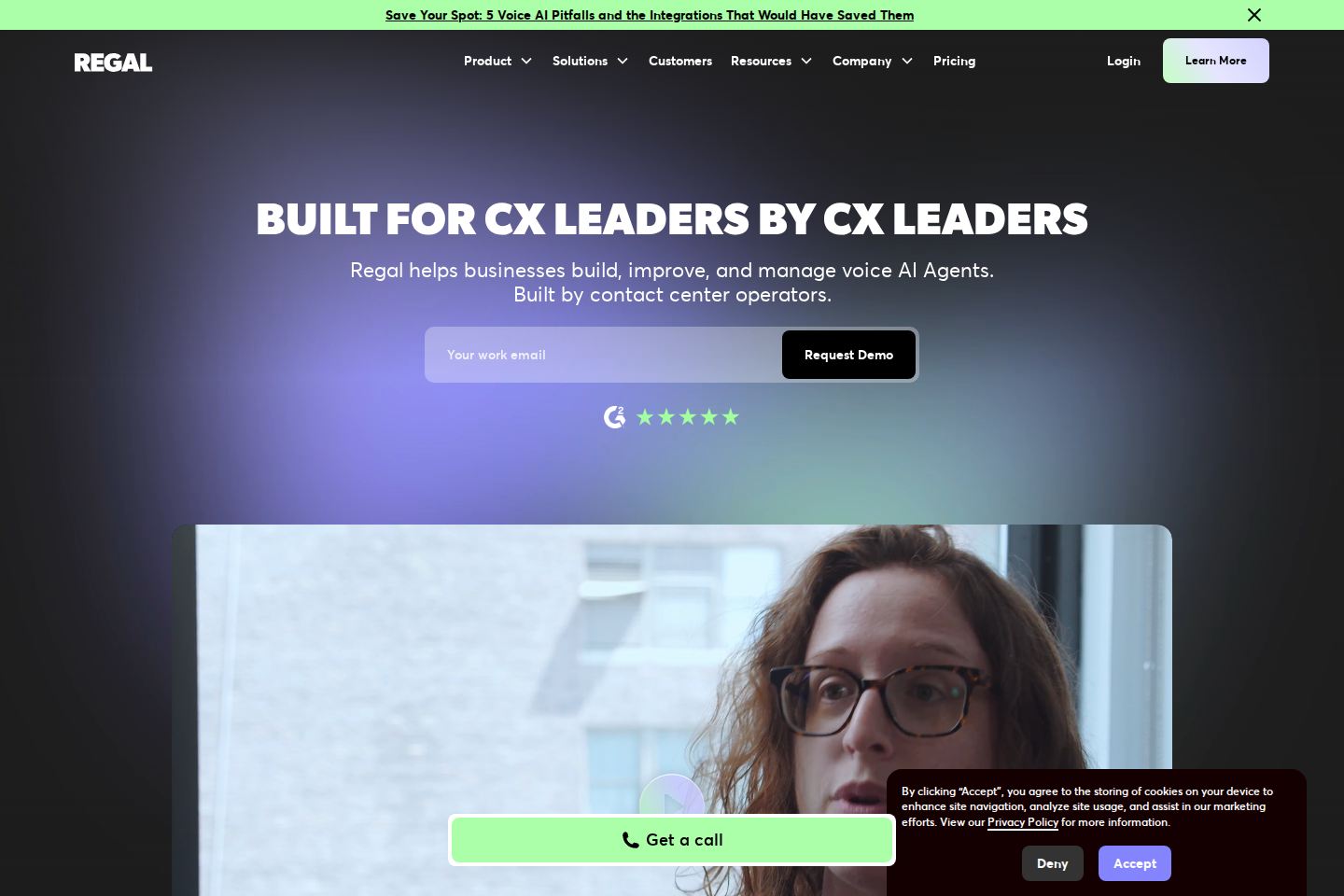 Screenshot of the Regal.io homepage