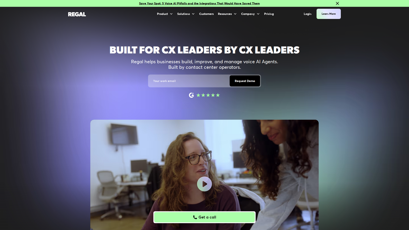 Screenshot of the Regal.ai homepage