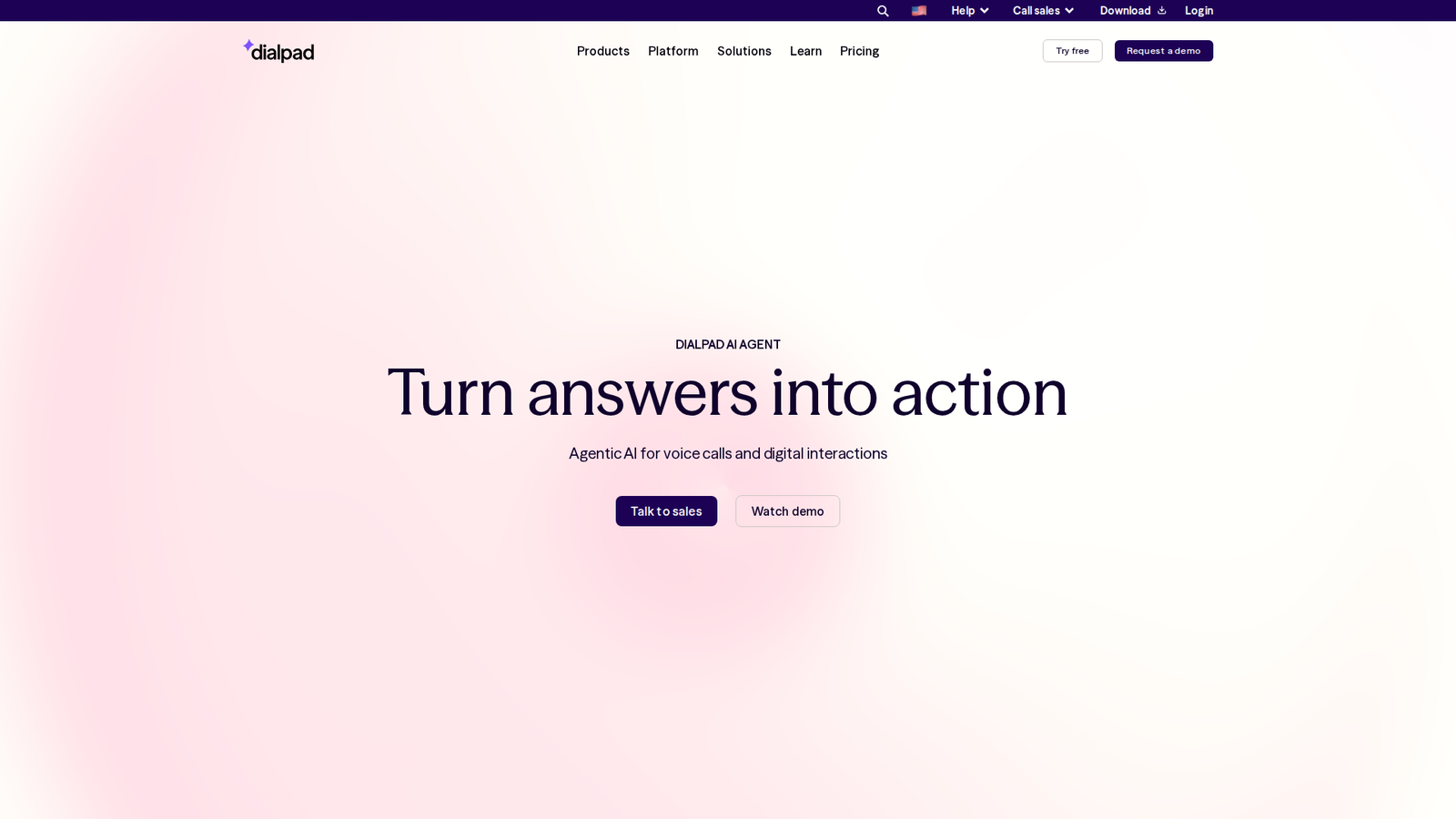 Dialpad website screenshot
