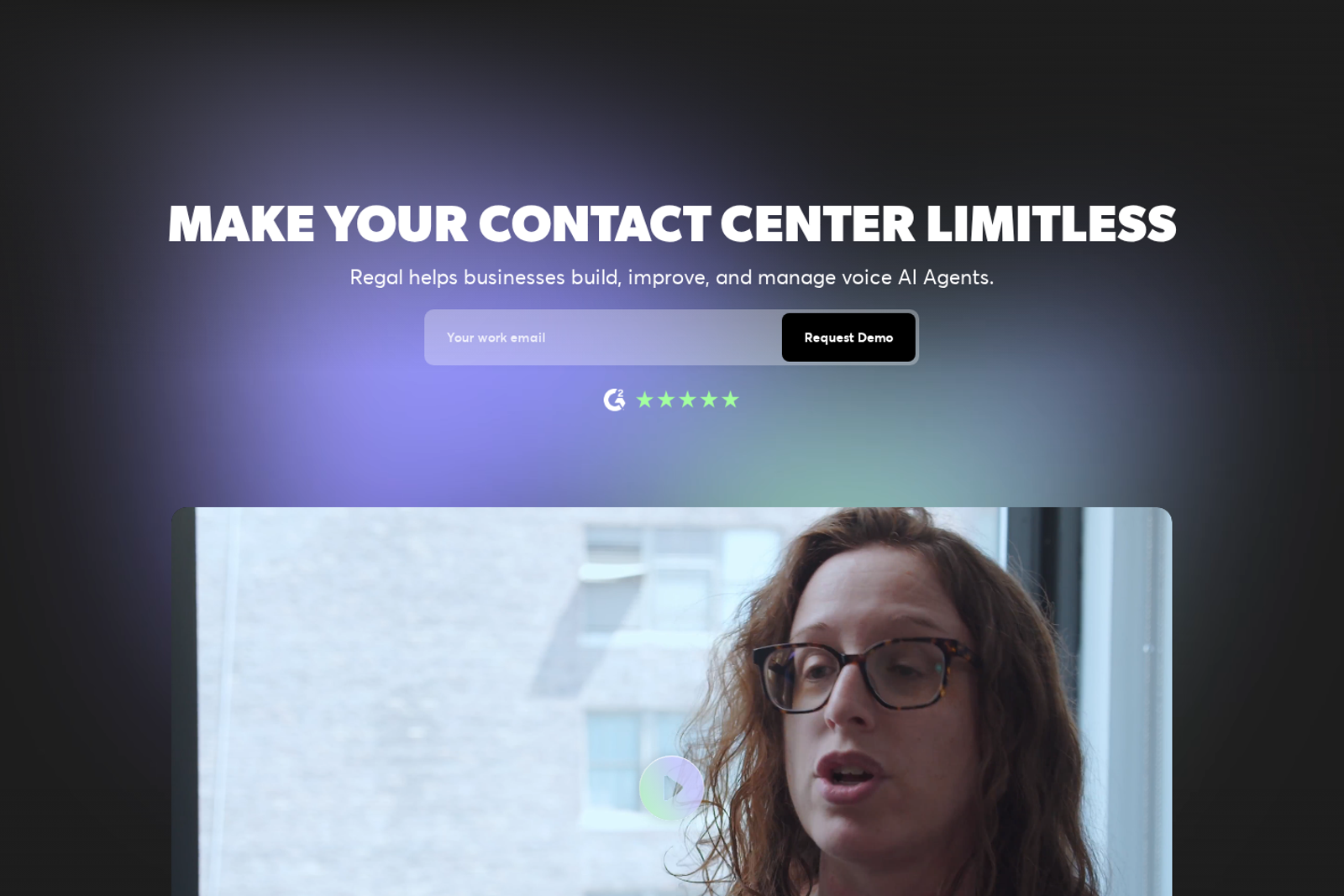 Screenshot of the Regal landing page