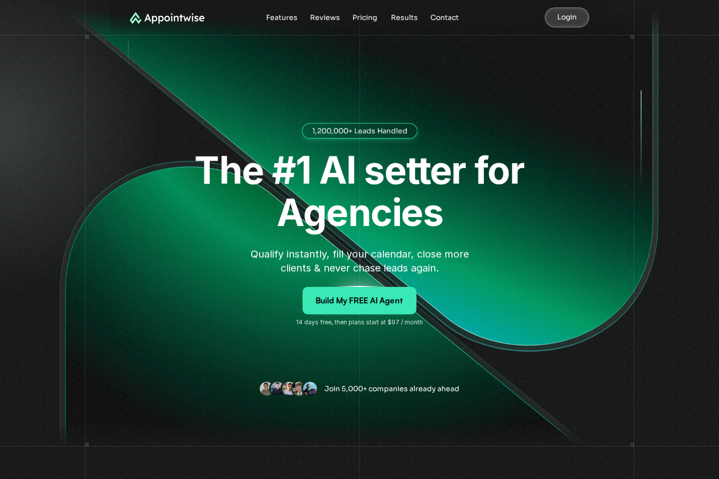Screenshot of the Appointwise homepage
