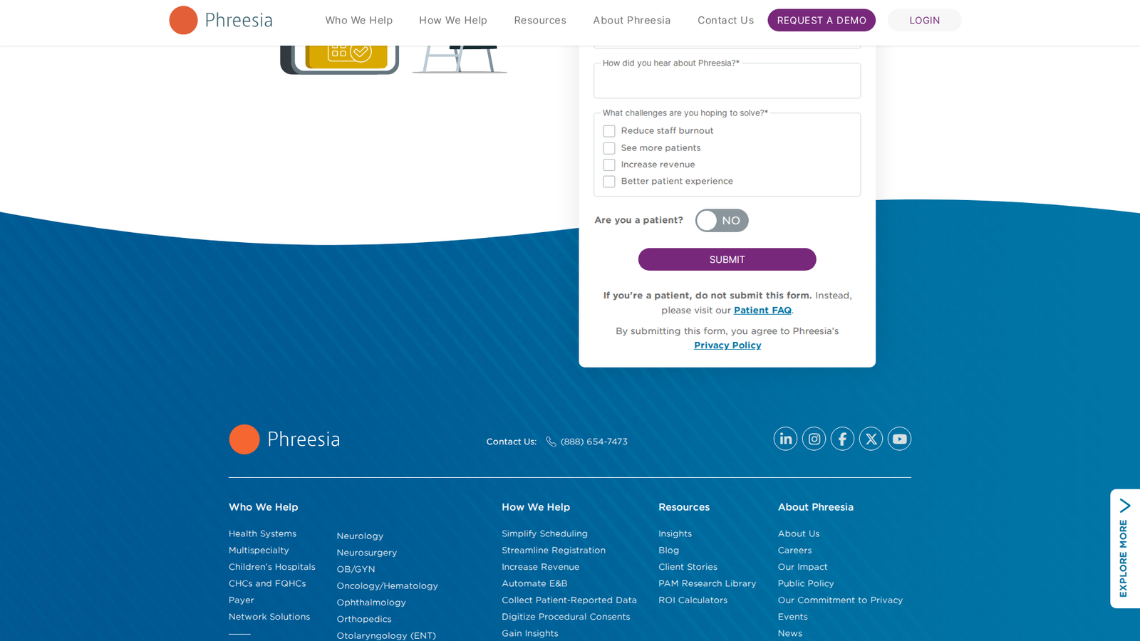 Phreesia website screenshot