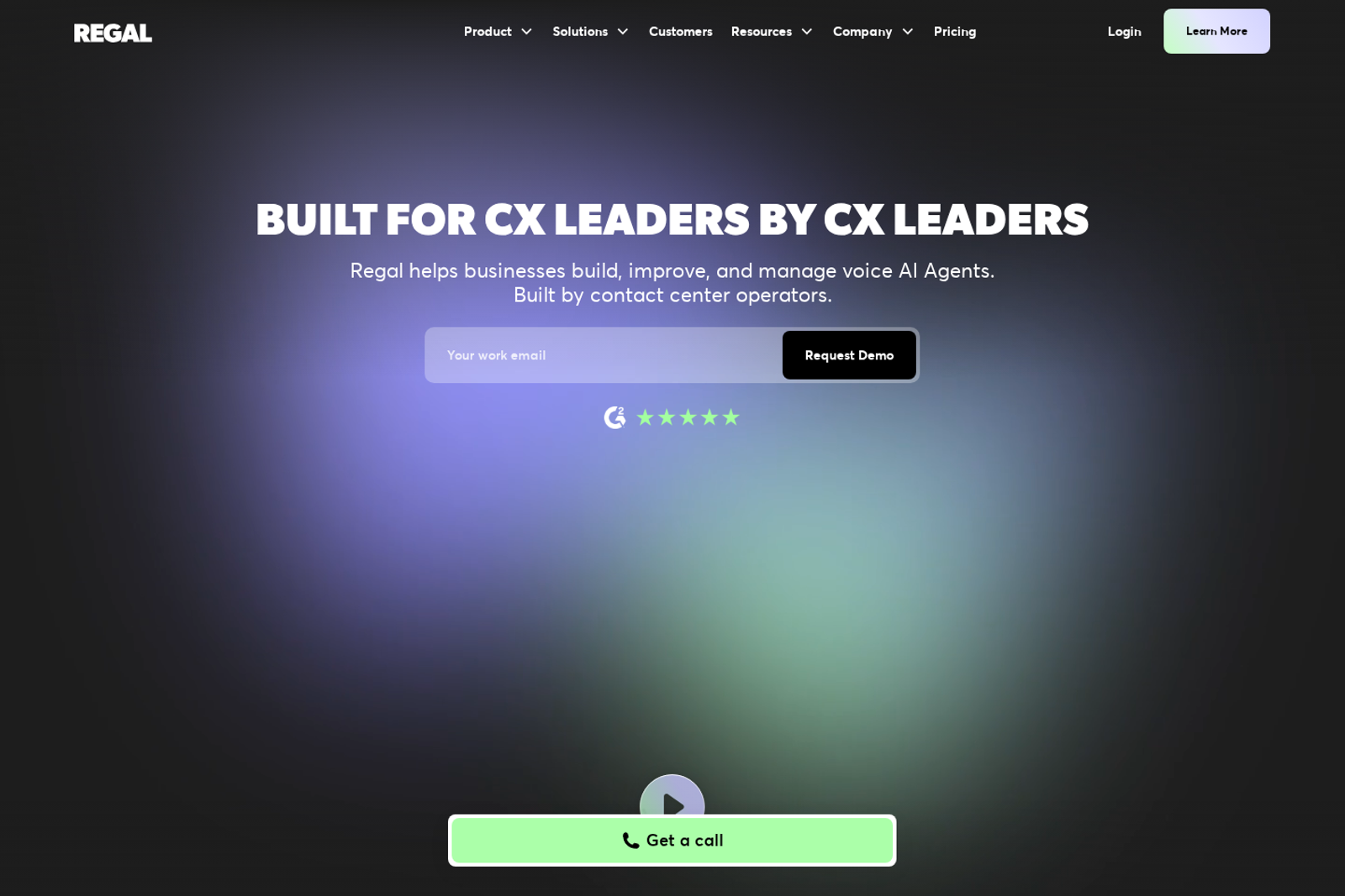 Screenshot of the Regal.ai landing page