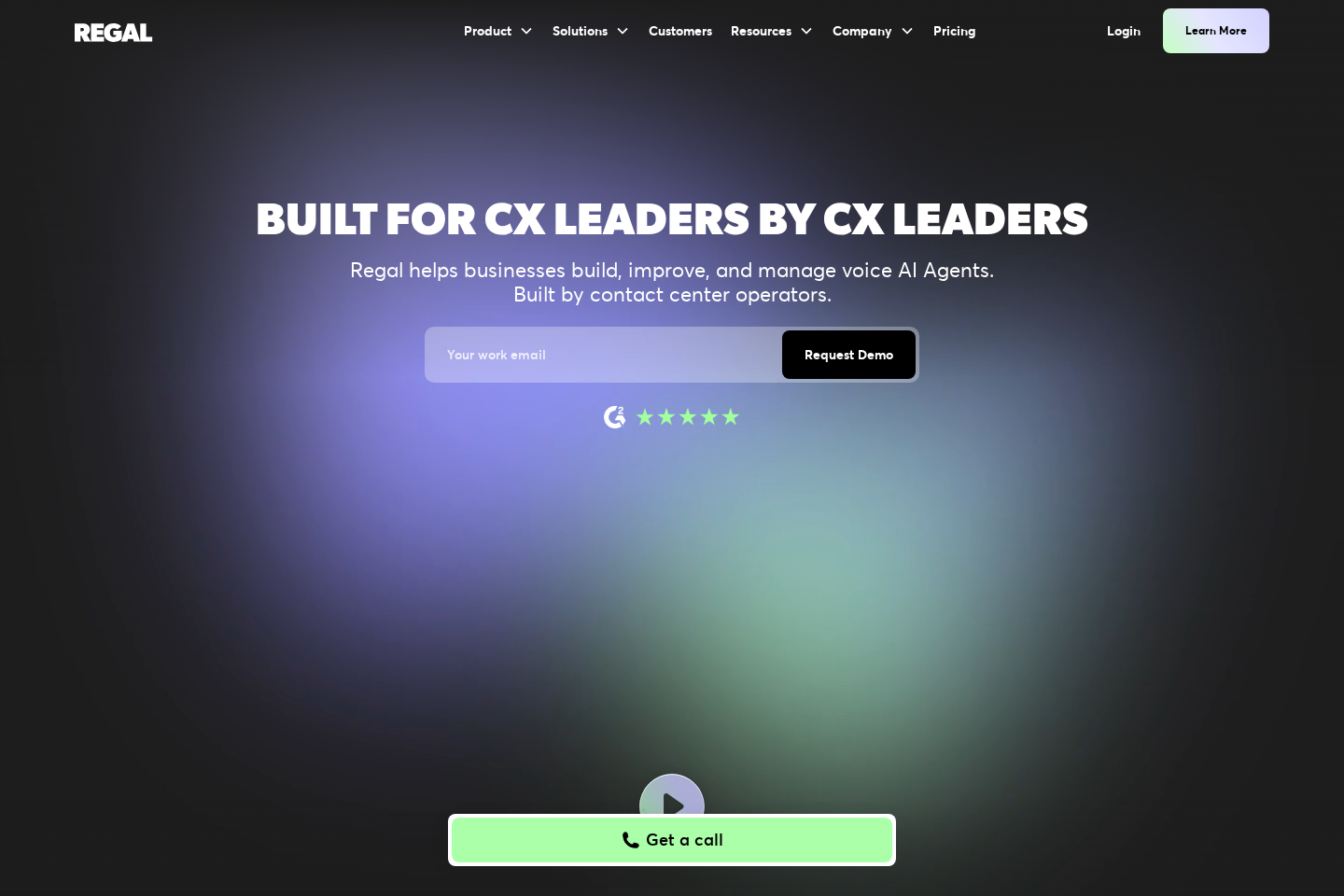 Screenshot of the Regal.ai landing page