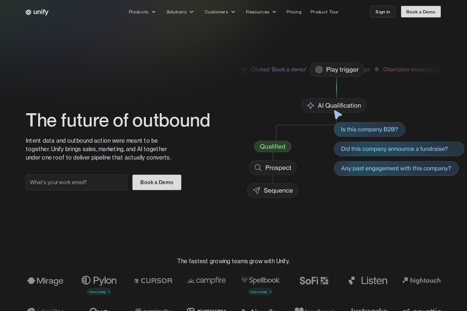 Screenshot of the 7. Unify website