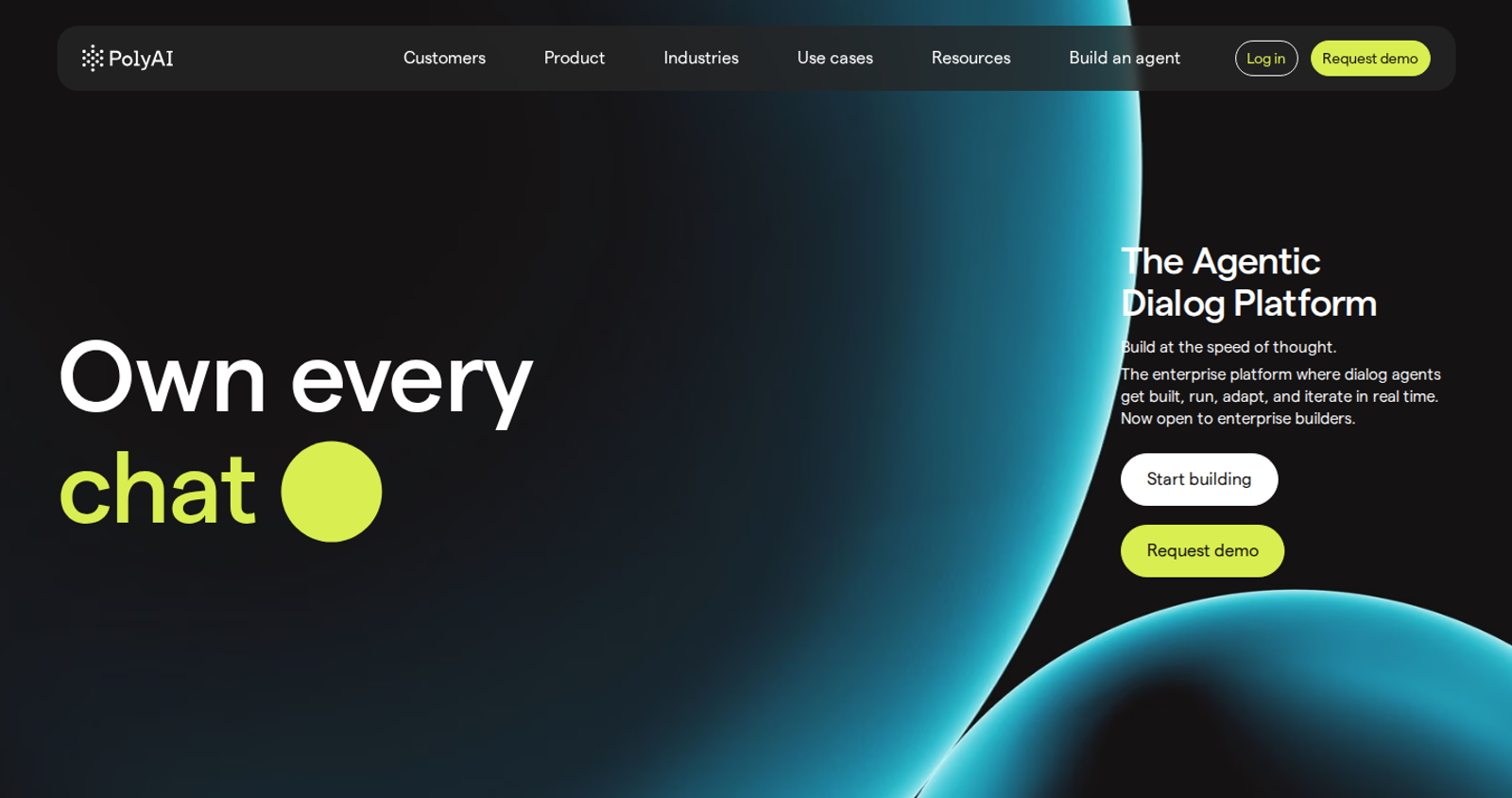 Screenshot of the PolyAI homepage