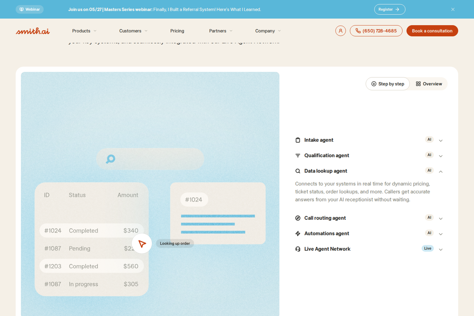 Screenshot of the Smith.ai homepage