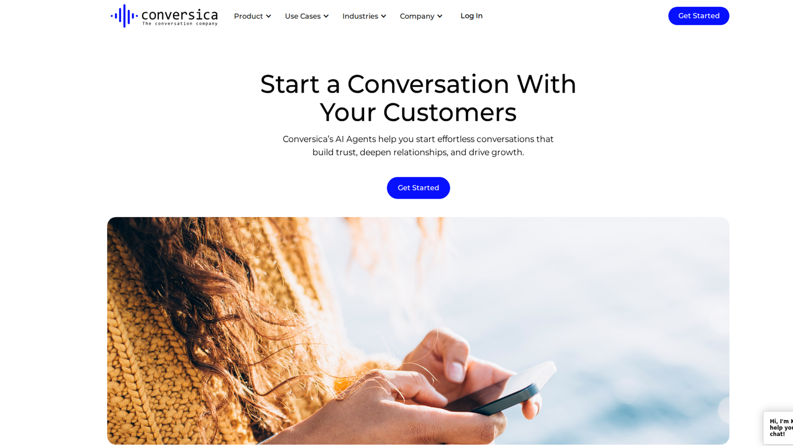 Screenshot of the Conversica homepage