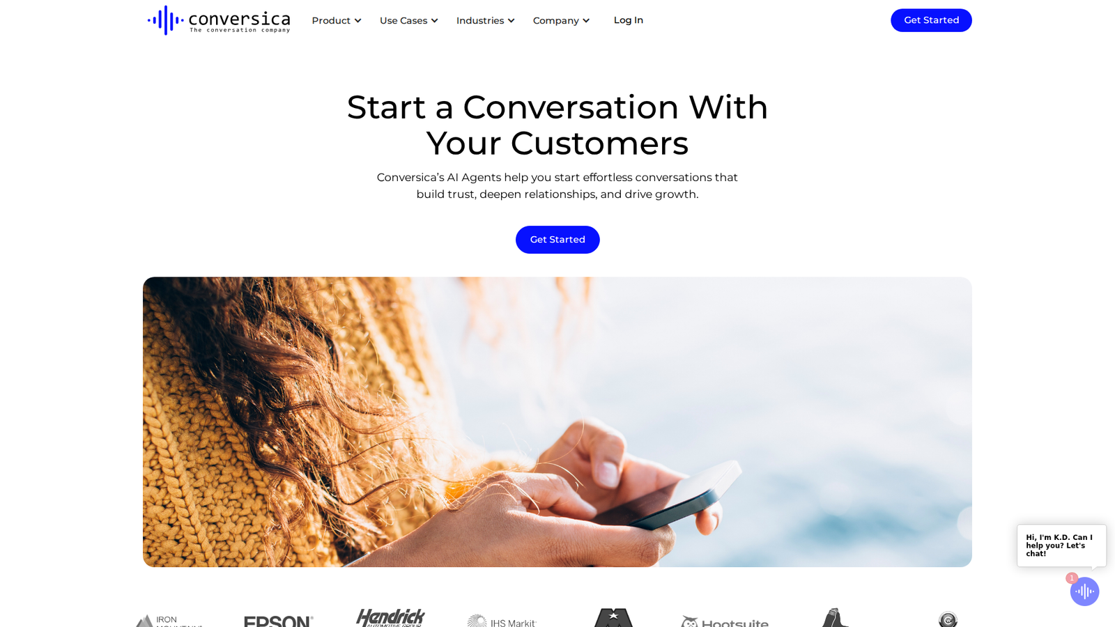 Screenshot of the Conversica homepage