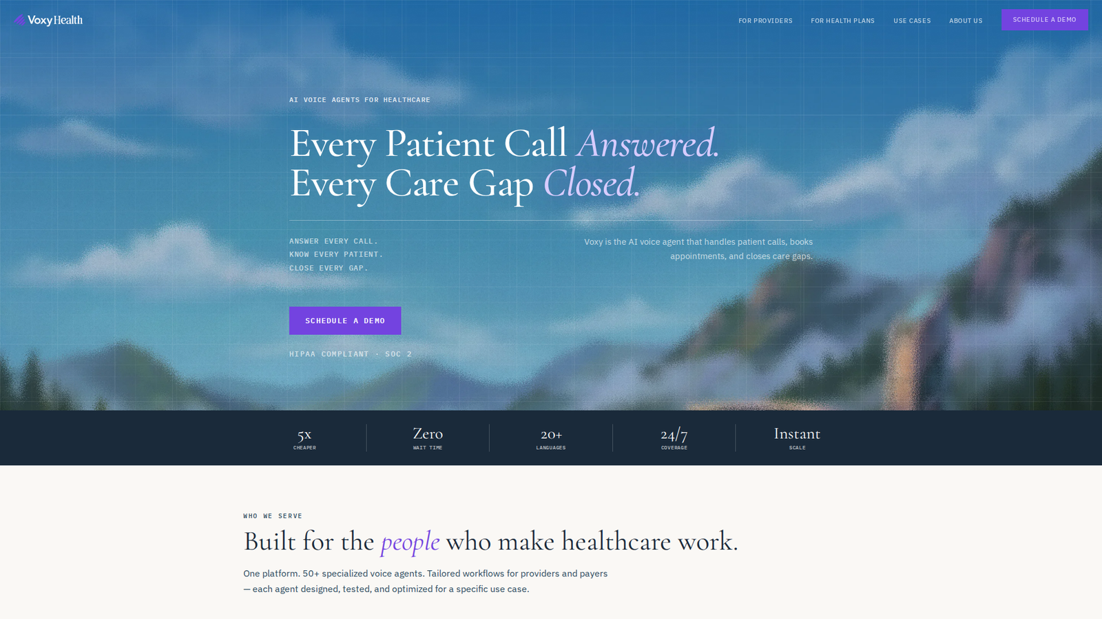VoxyHealth website screenshot