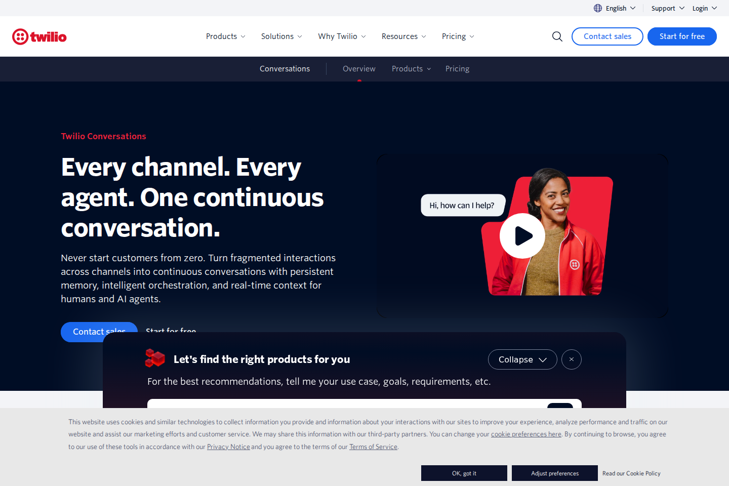 Screenshot of the Twilio Flex website