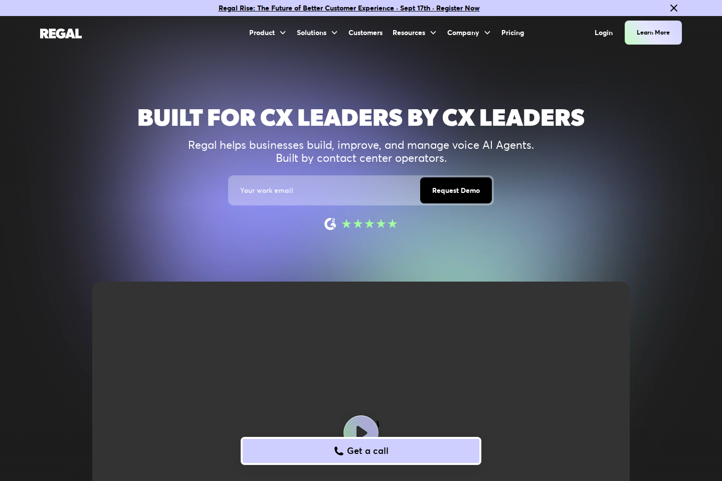 Screenshot of the Regal.ai landing page