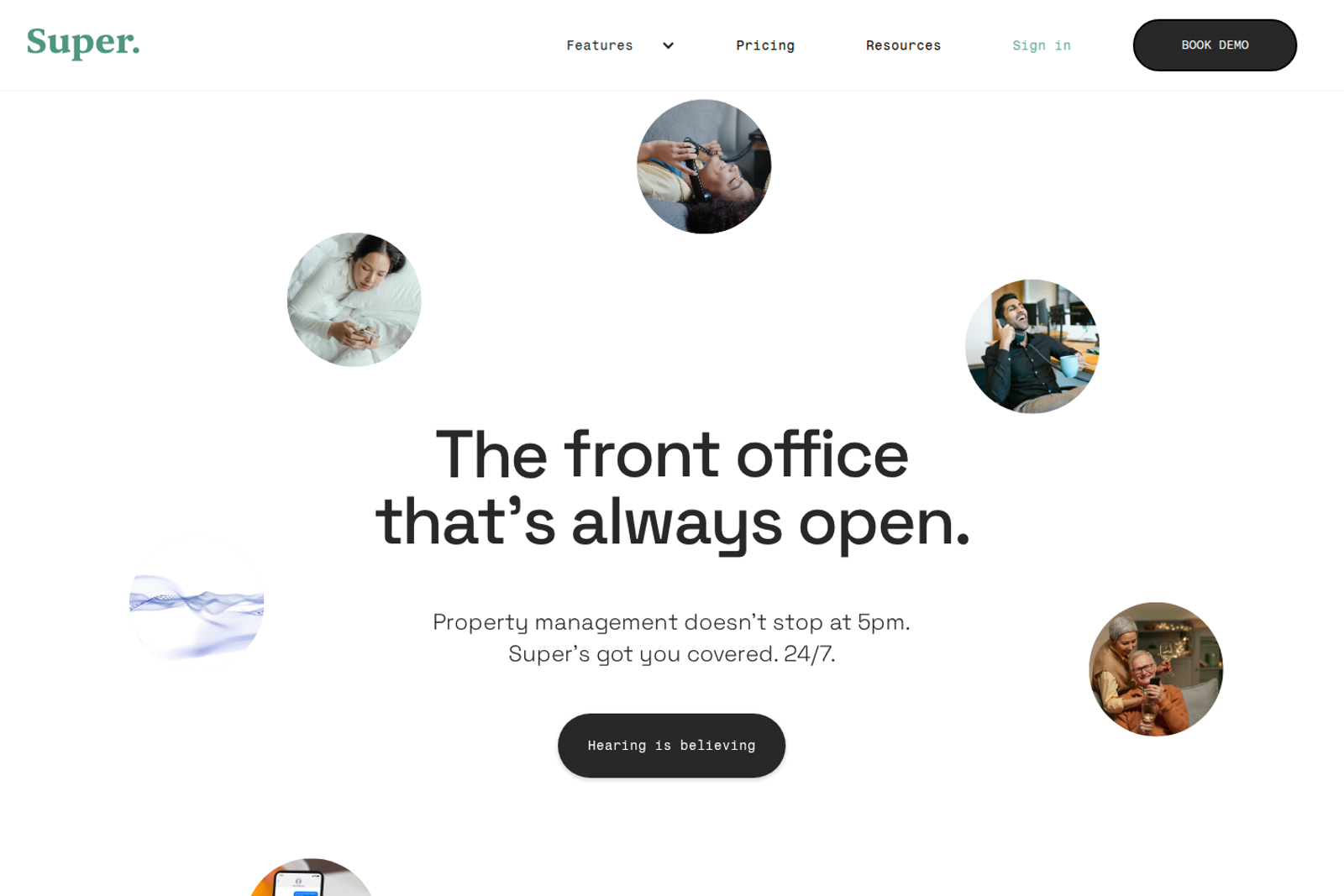 Screenshot of the Super (HireSuper) landing page