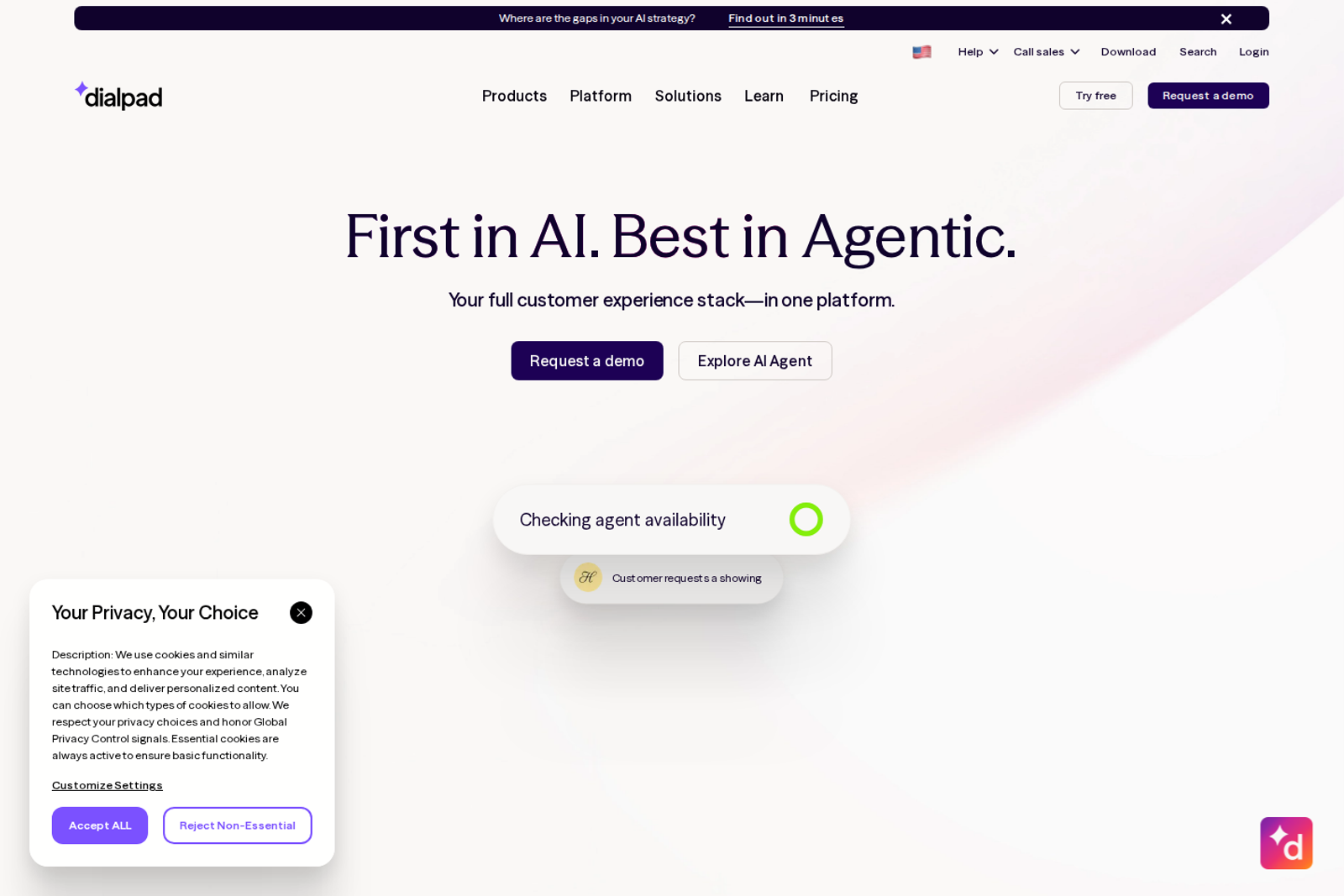 Dialpad landing page screenshot