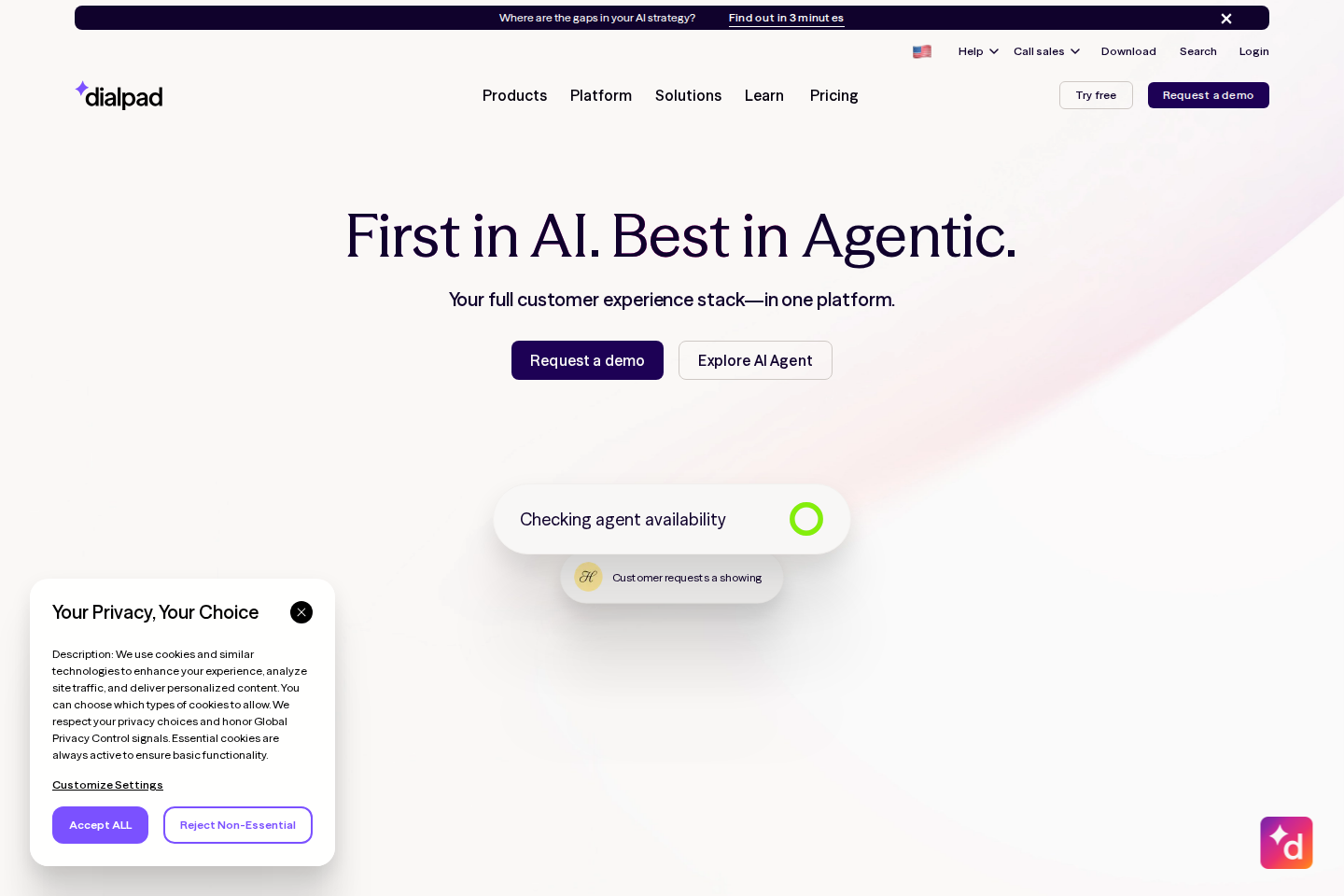 Dialpad landing page screenshot