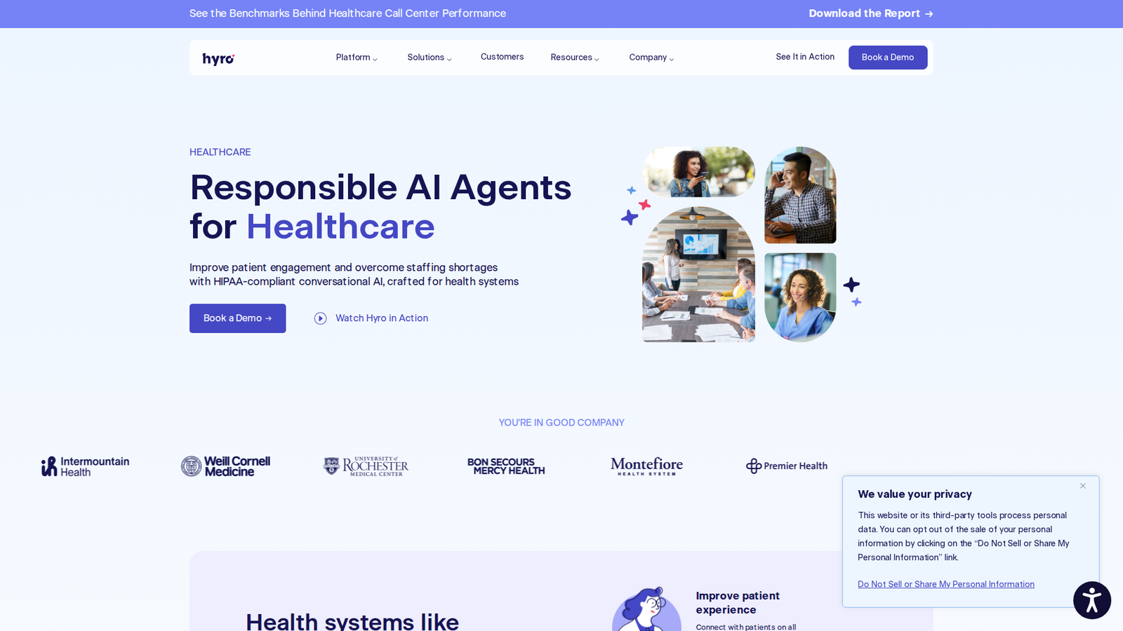 Hyro website screenshot