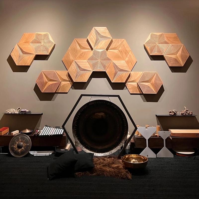 Dekoratives Akustikpaneel im Sound-Therapie-Studio detail 1