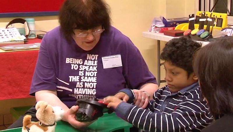 Therapist and child speech therapy