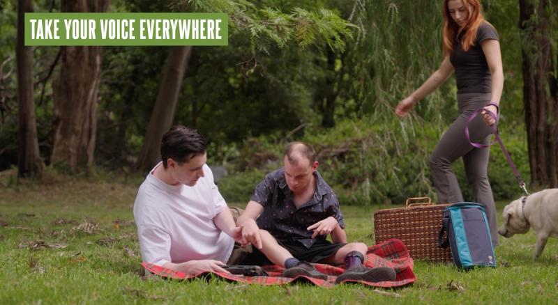 Sitting on picnic blanket on grass