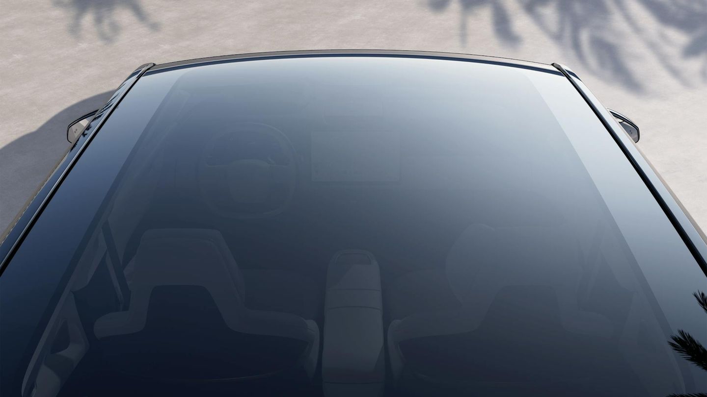 Teto panorâmico em forma de arco