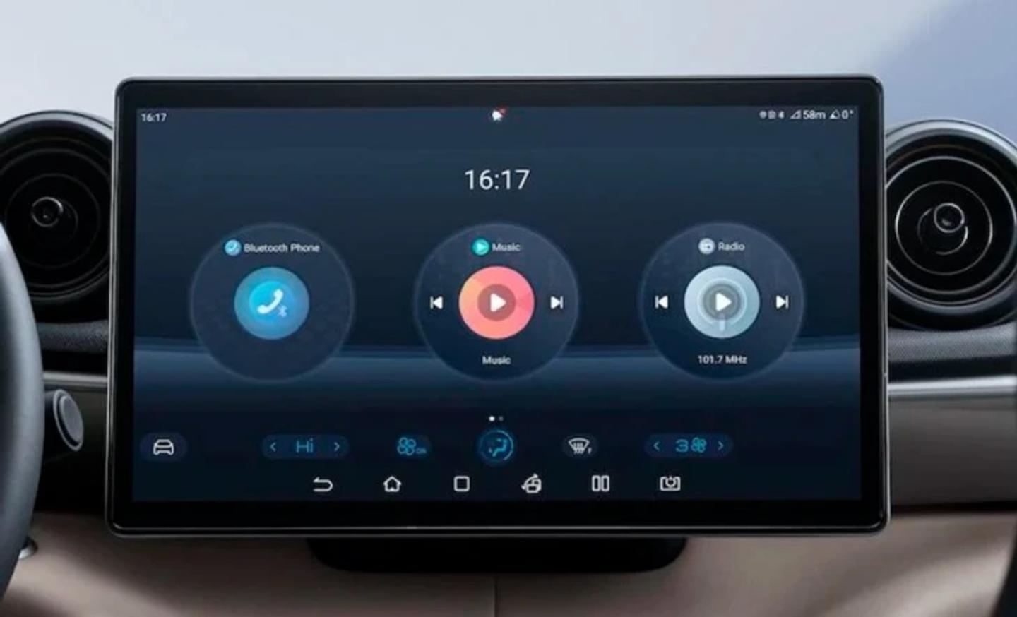 Tela touchscreen rotativa